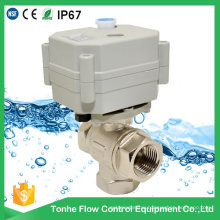 Dn15 1/2′′ Nickel Plated Brass Electric Motorized Motorised 3 Way Ball Valve